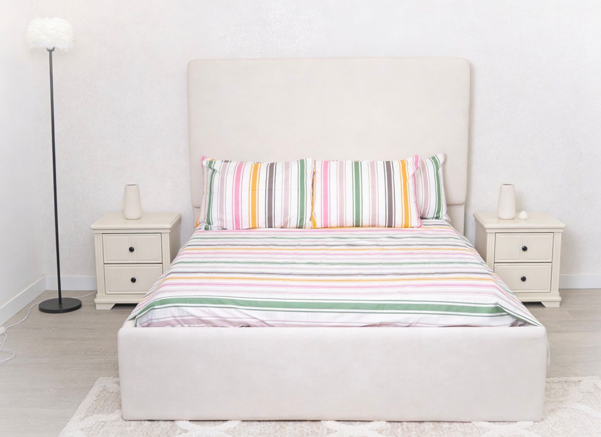 Sabanas 100% algodón 800 hilos Lineas rosadas