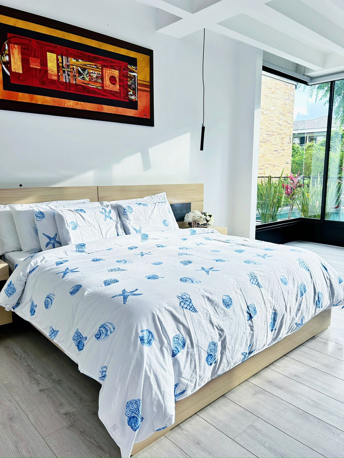 FORRO DUVET ALGODON TEJIDO SARGA FIGURA FIGURAS MARINAS