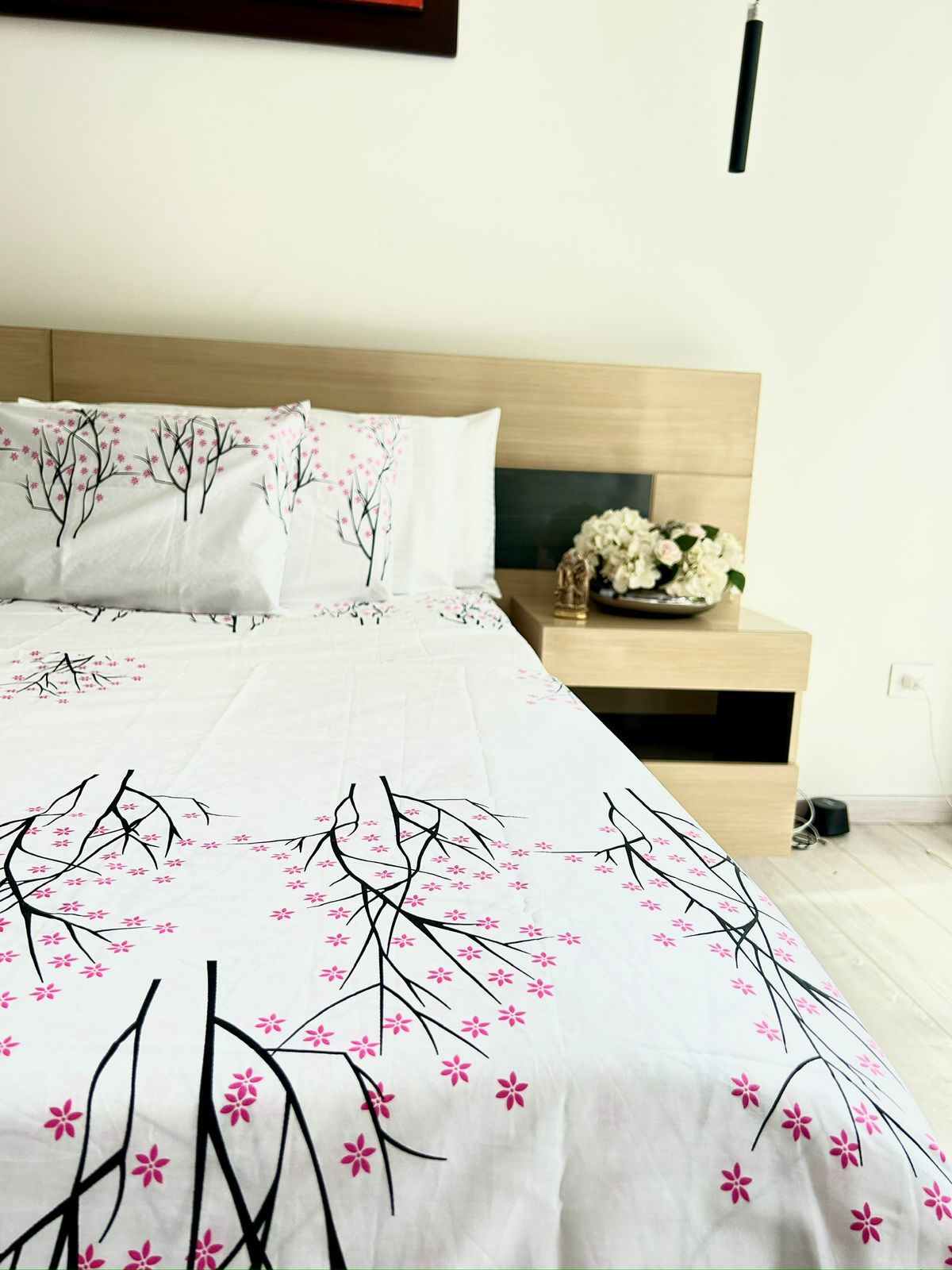 FORRO DUVET ALGODON TEJIDO SARGA FIGURA ARBOL