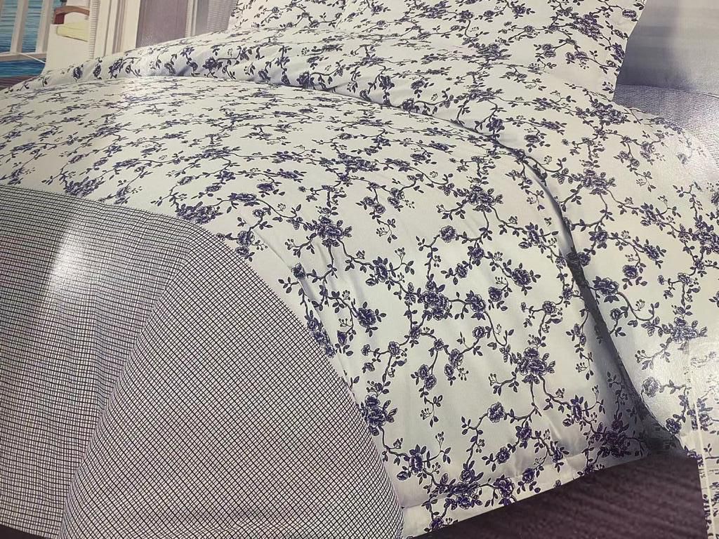 FORRO DUVET ALGODON TEJIDO SARGA JARDIN AZUL