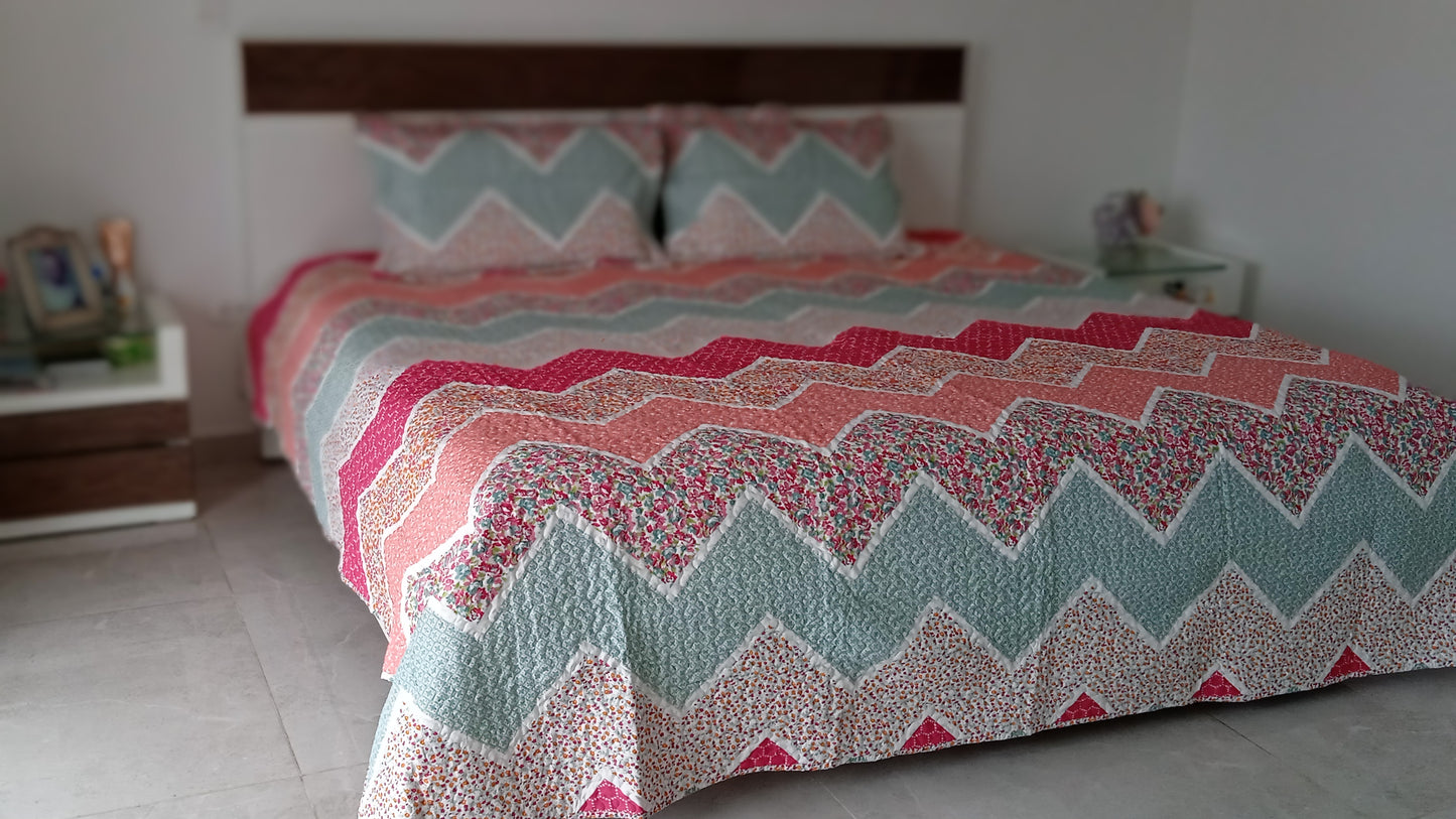 Manta Española Zig Zag Floral