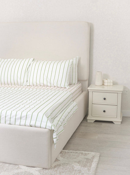 Sabanas 100% algodón 800 hilos Lineas verdes