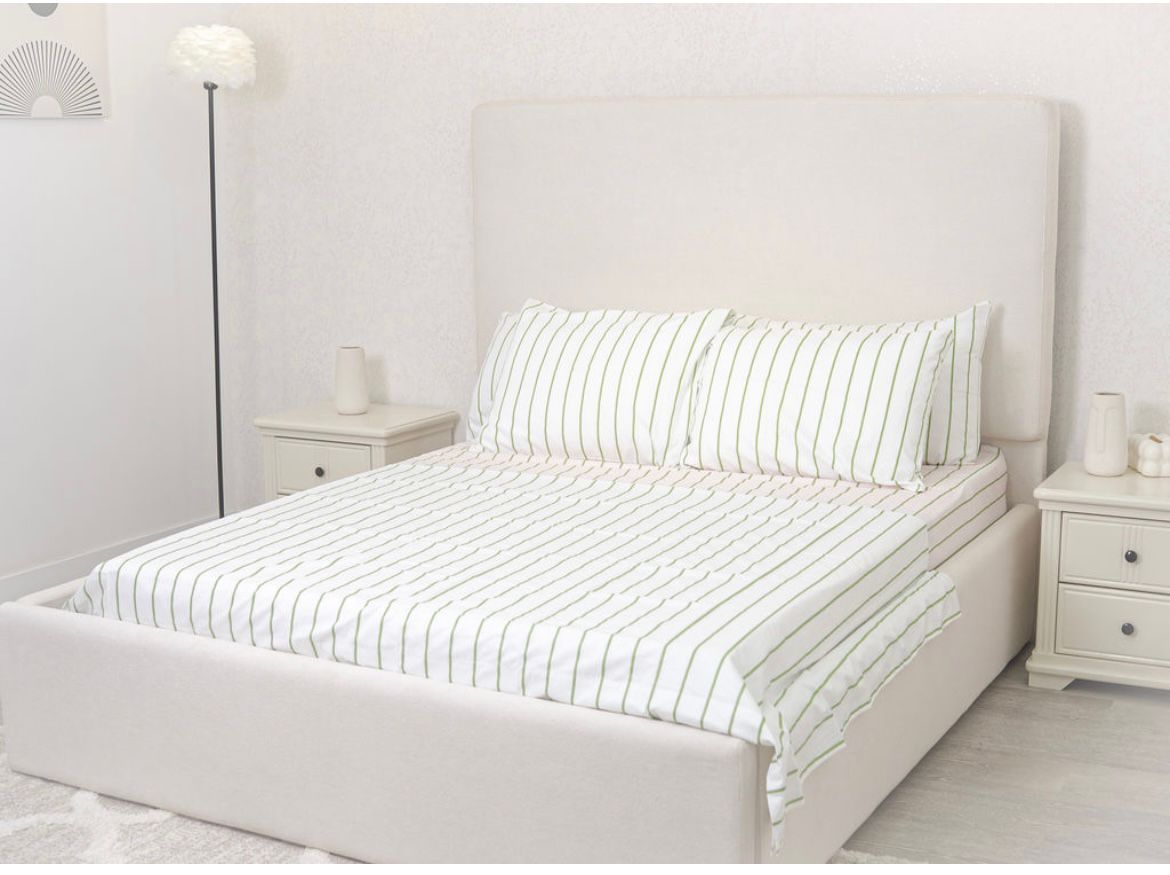 Sabanas 100% algodón 800 hilos Lineas verdes